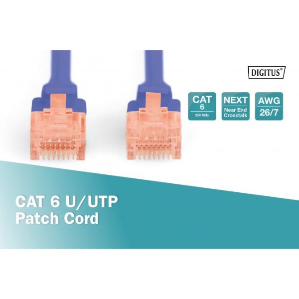 Фото - Кабель патч-корд Digitus CAT 6 UTP 1 м Blue (DK-1612-010/B)